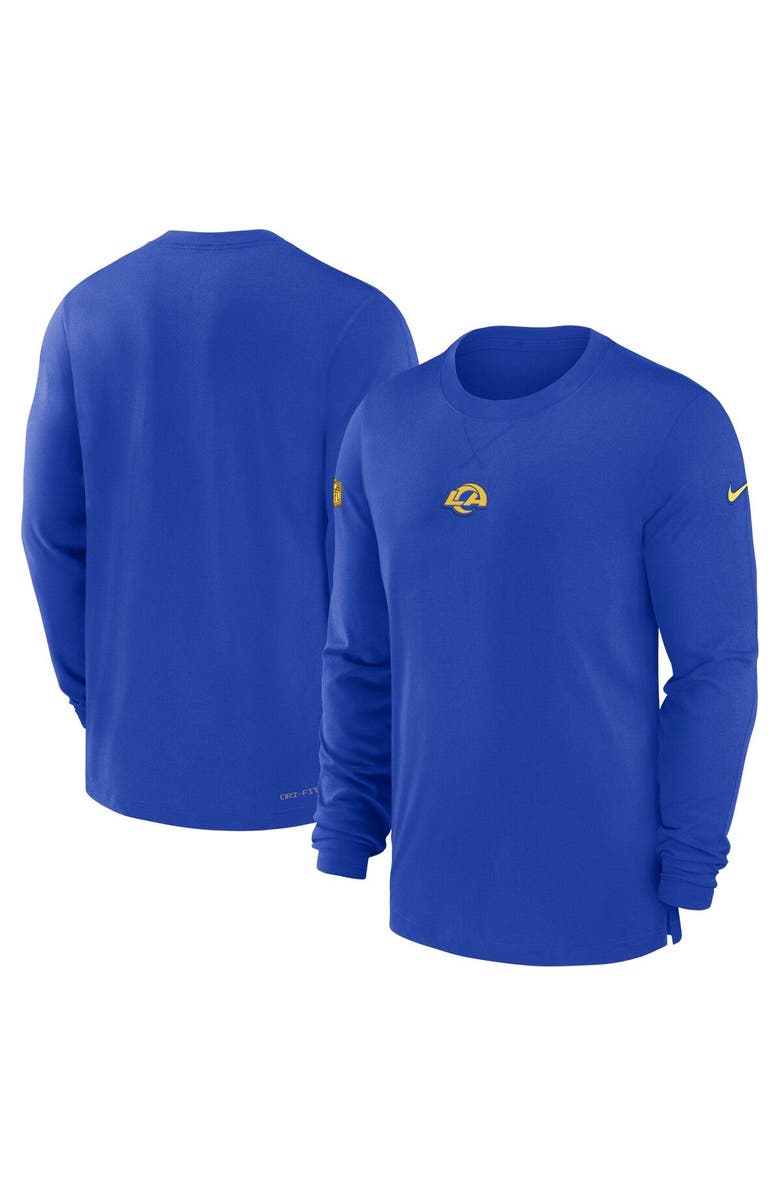 Nike Men's Nike Royal Los Angeles Rams 2023 Sideline Performance Long Sleeve T-Shirt, Main, color, Royal