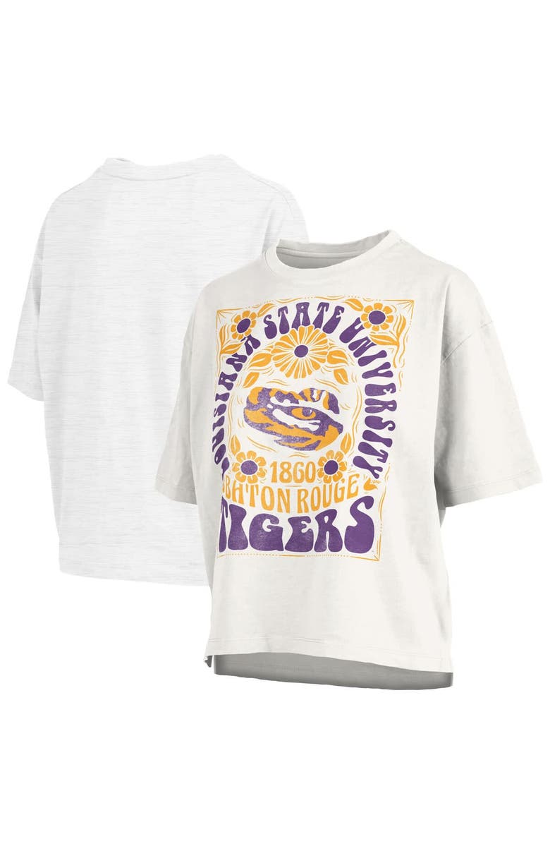 PRESSBOX Women's Pressbox White LSU Tigers Harmony Oversized T-Shirt, Main, color, White