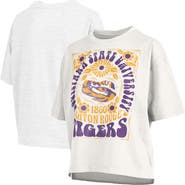 PRESSBOX Women's Pressbox White LSU Tigers Harmony Oversized T-Shirt