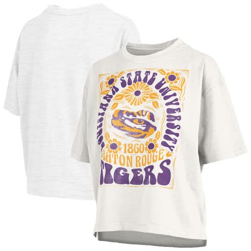 Pressbox White Lsu Tigers Harmony Oversized T-shirt In Gray