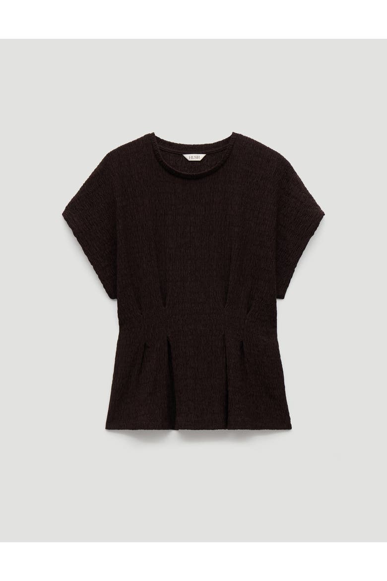 Keira Textured Pleat Release Jersey Top, Alternate, color, Dark Brown