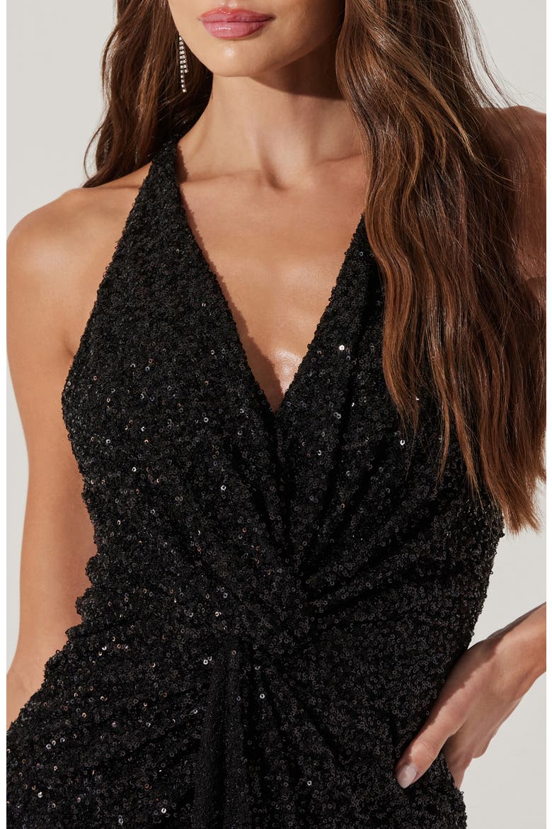 sequin twist front dress boohoo Women's Tall Sequin Twist Front Mini Dress - Emerald