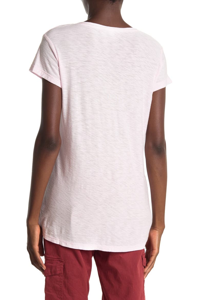 Deep V-Neck T-Shirt, Alternate, color, OXFORD PINK