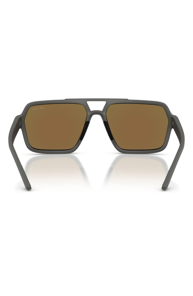 Prada Linea Rossa 59mm Pilot Sunglasses, Alternate, color, Grey Silver / Light Green Blue