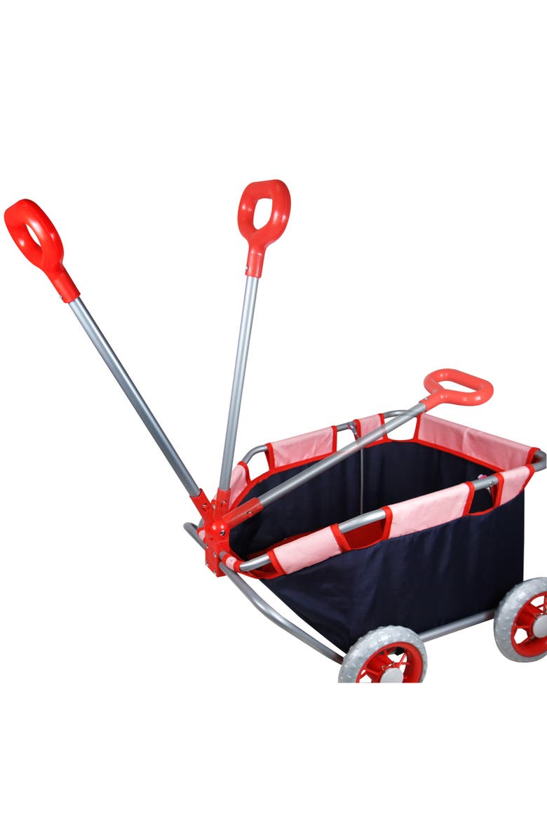 Baby Doll Pull Cart in Navy & Red, Alternate, color, Multicolored