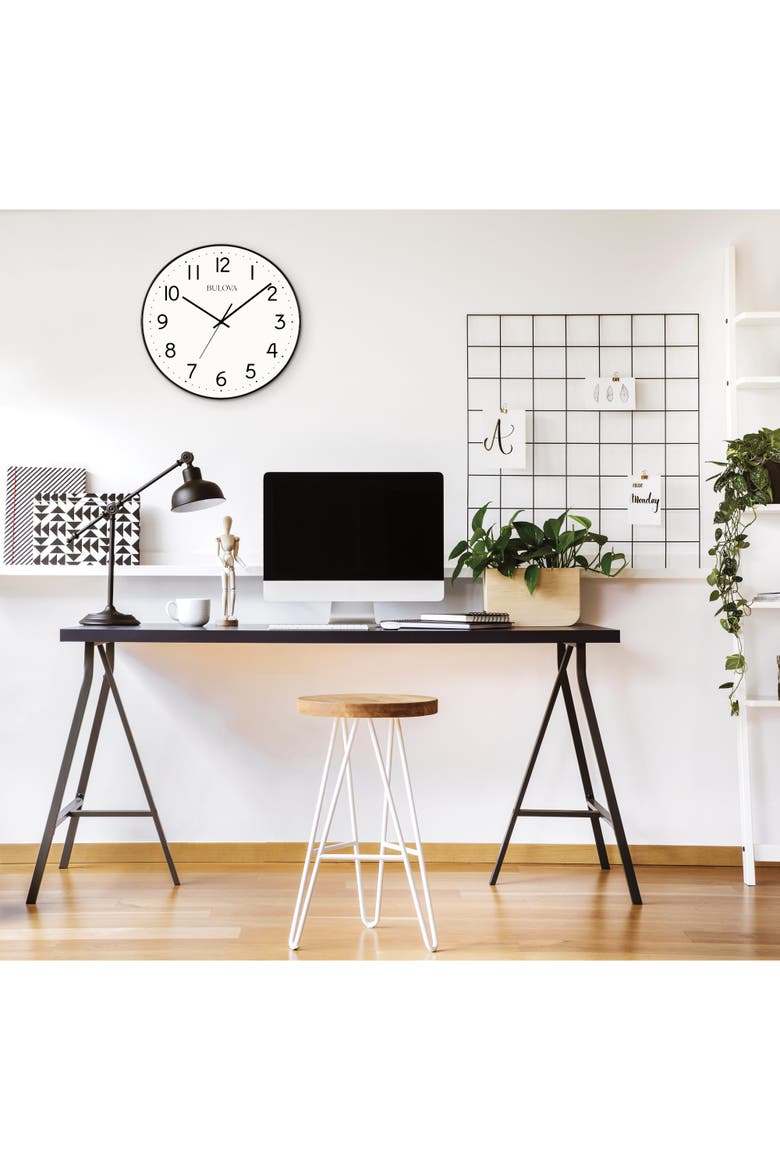 Office Mate 16" Diameter Wall Quartz Clock, Alternate, color, White
