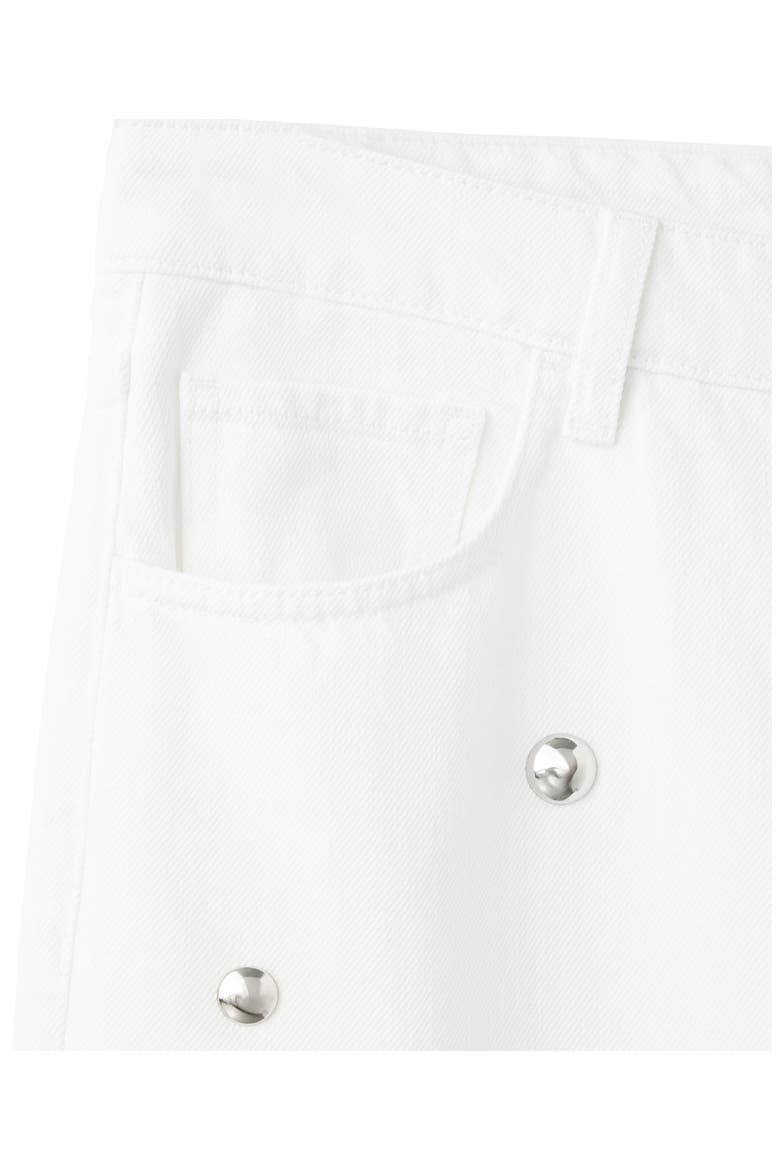 Studded Regular Waist Straight Leg Jeans, Alternate, color, OFF WHITE