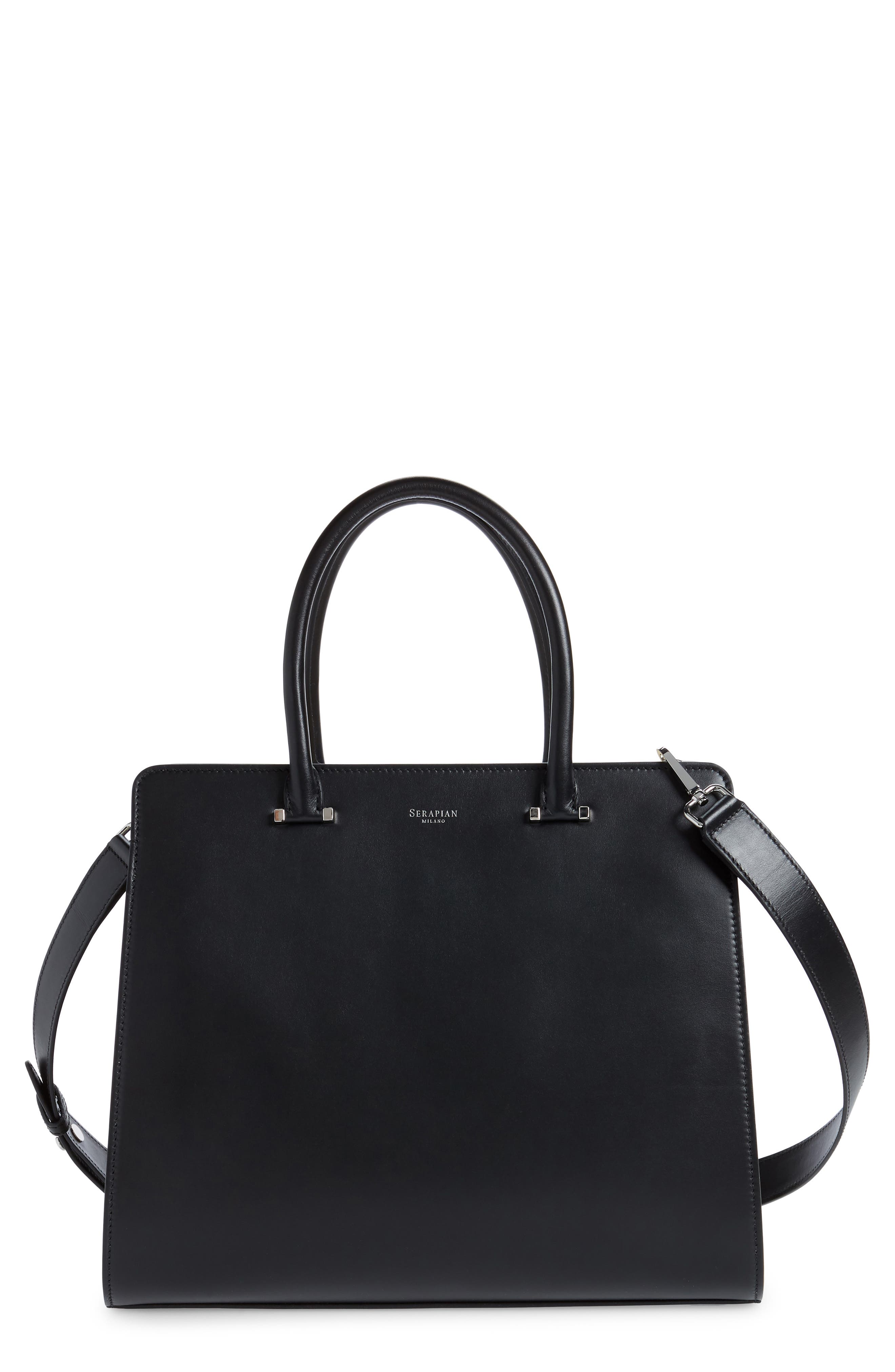 Serapian Milano Villa Leather Top Handle Bag, Main, color, 