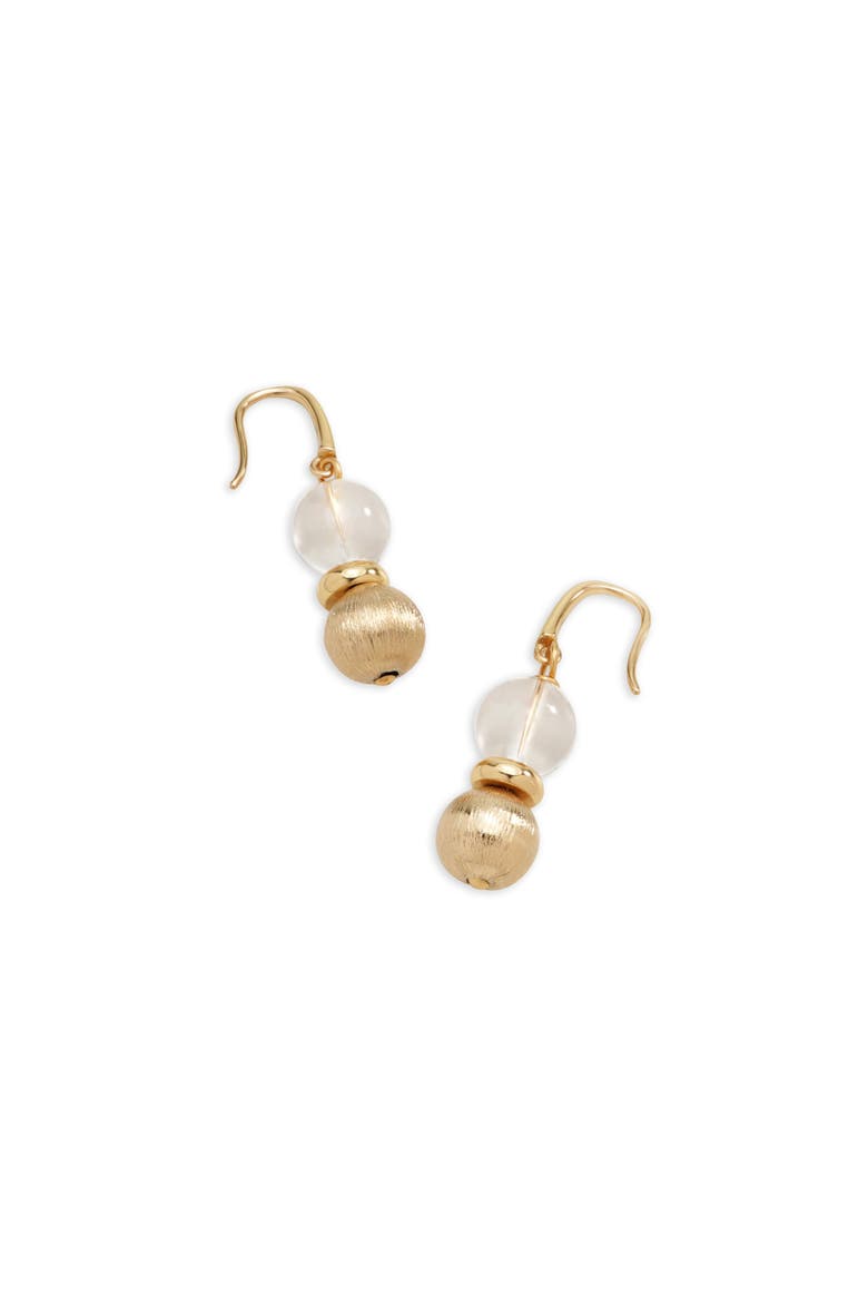 Eden Seed Dew Earrings, Main, color, Gold & Crystal Clear