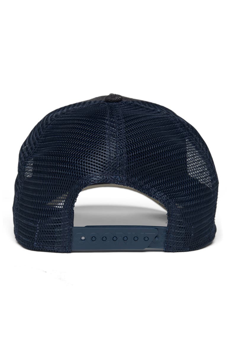 Toxic Snake Patch Denim Snapback Trucker Hat, Alternate, color, DENIM