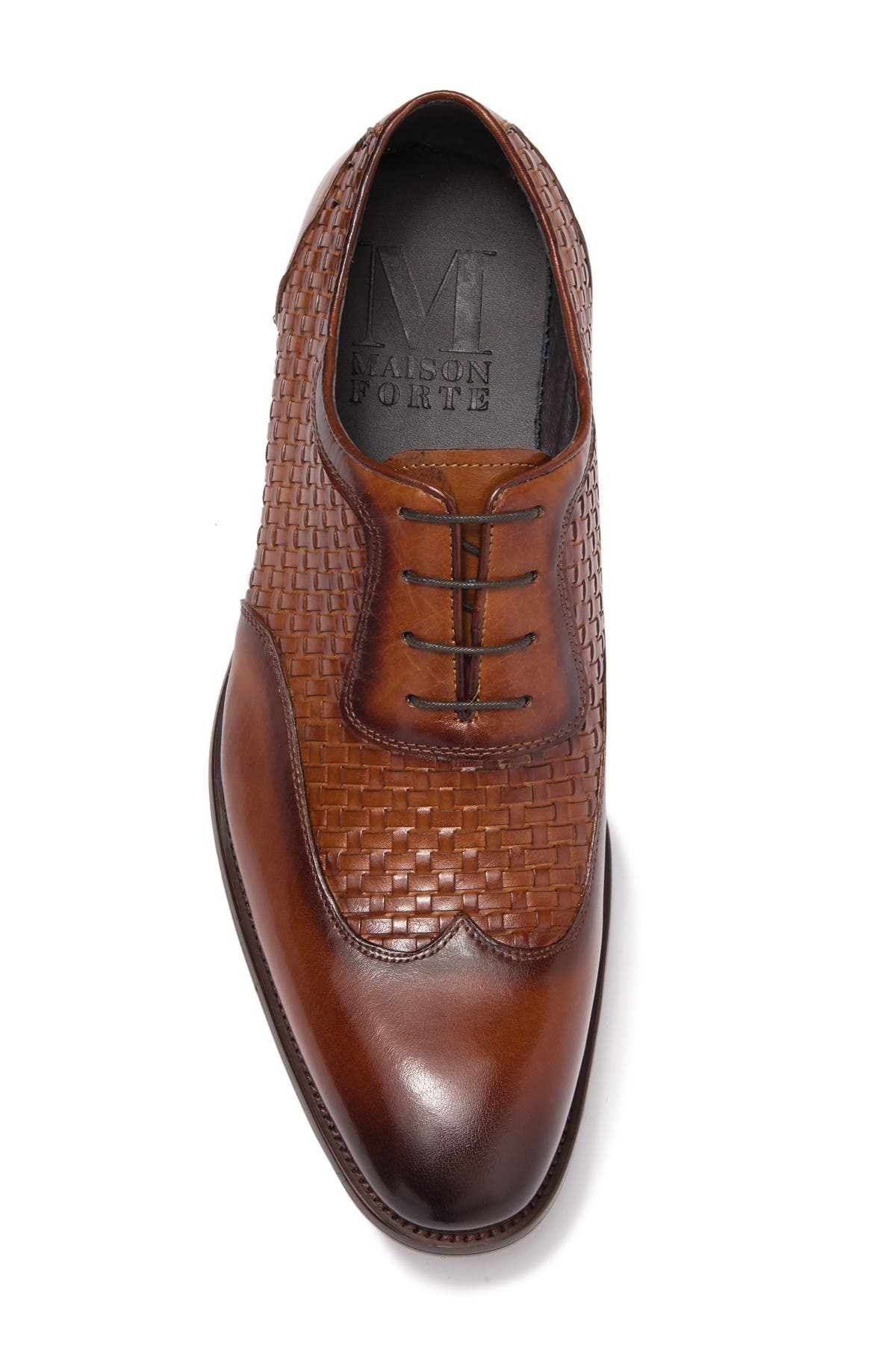 Maison Forte Lisbon Woven Leather Oxford, Alternate, color, 