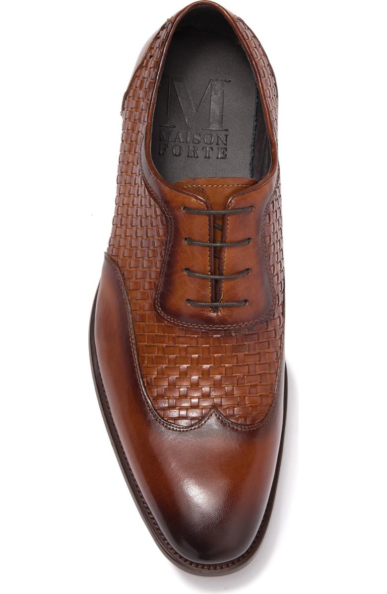 Maison Forte Lisbon Woven Leather Oxford, Alternate, color,