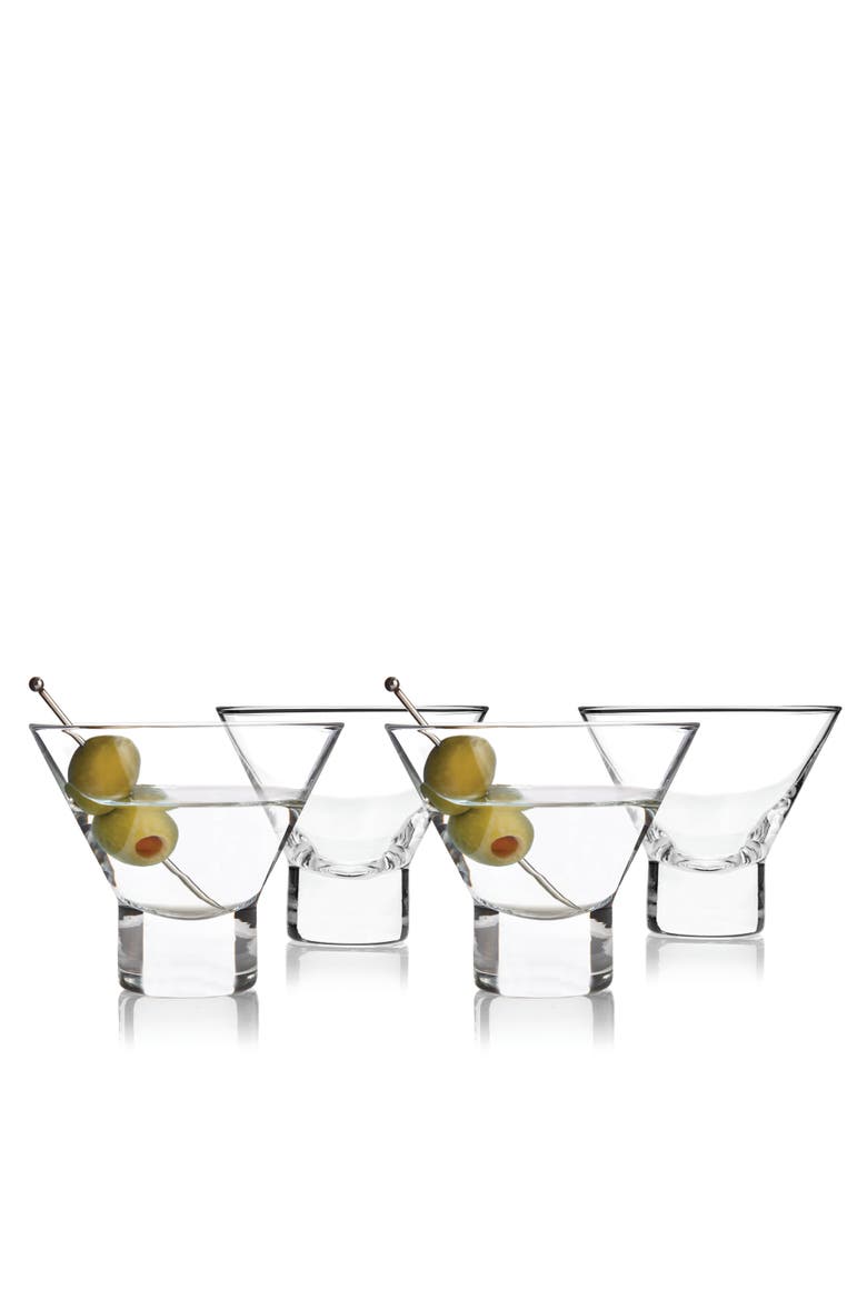 Raye Crystal Heavy Base Martini Glasses Set of 4, Alternate, color, Clear