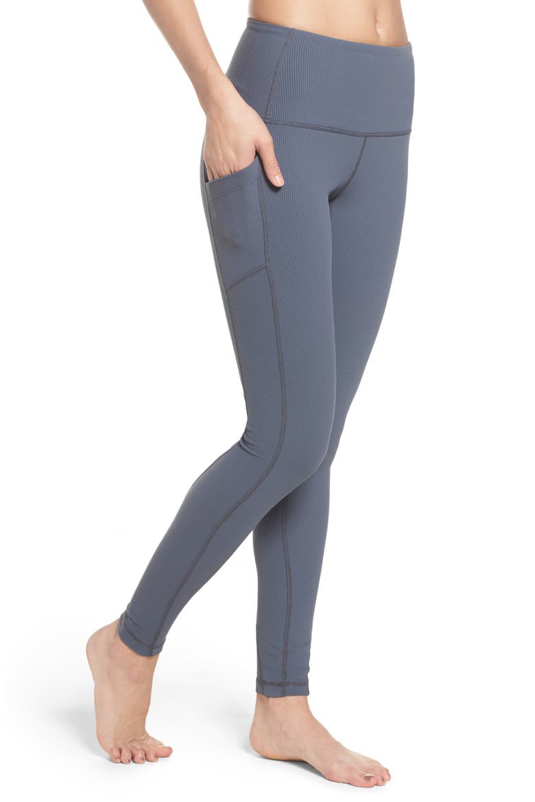 Divine High Waist Rib Leggings, Main, color, GREY GRAPHITE