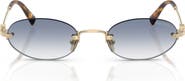 Miu Miu 51mm Oval Rimless Sunglasses
