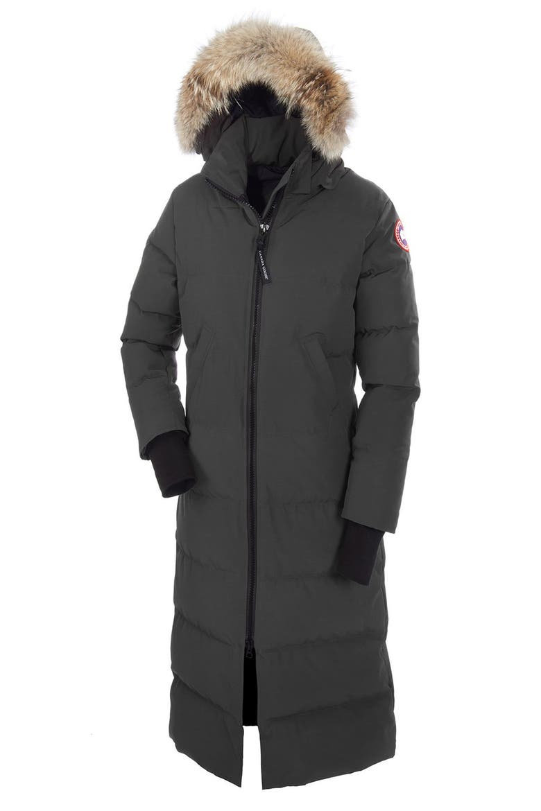 Mystique Down Parka with Genuine Coyote Fur Trim, Main, color, GRAPHITE