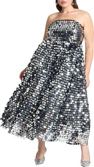 ELOQUII Paillette Dress With Big Skirt