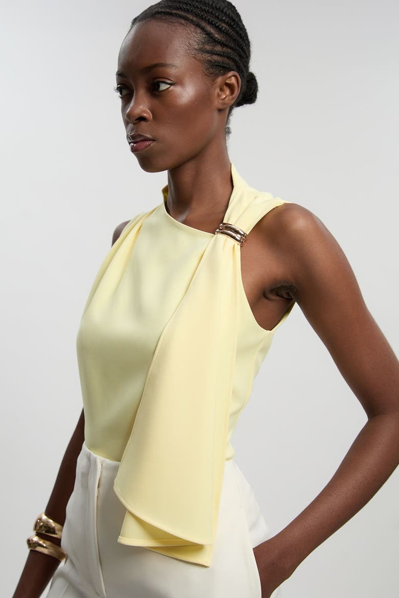 Tailored Drape Top, Alternate, color, Lemon