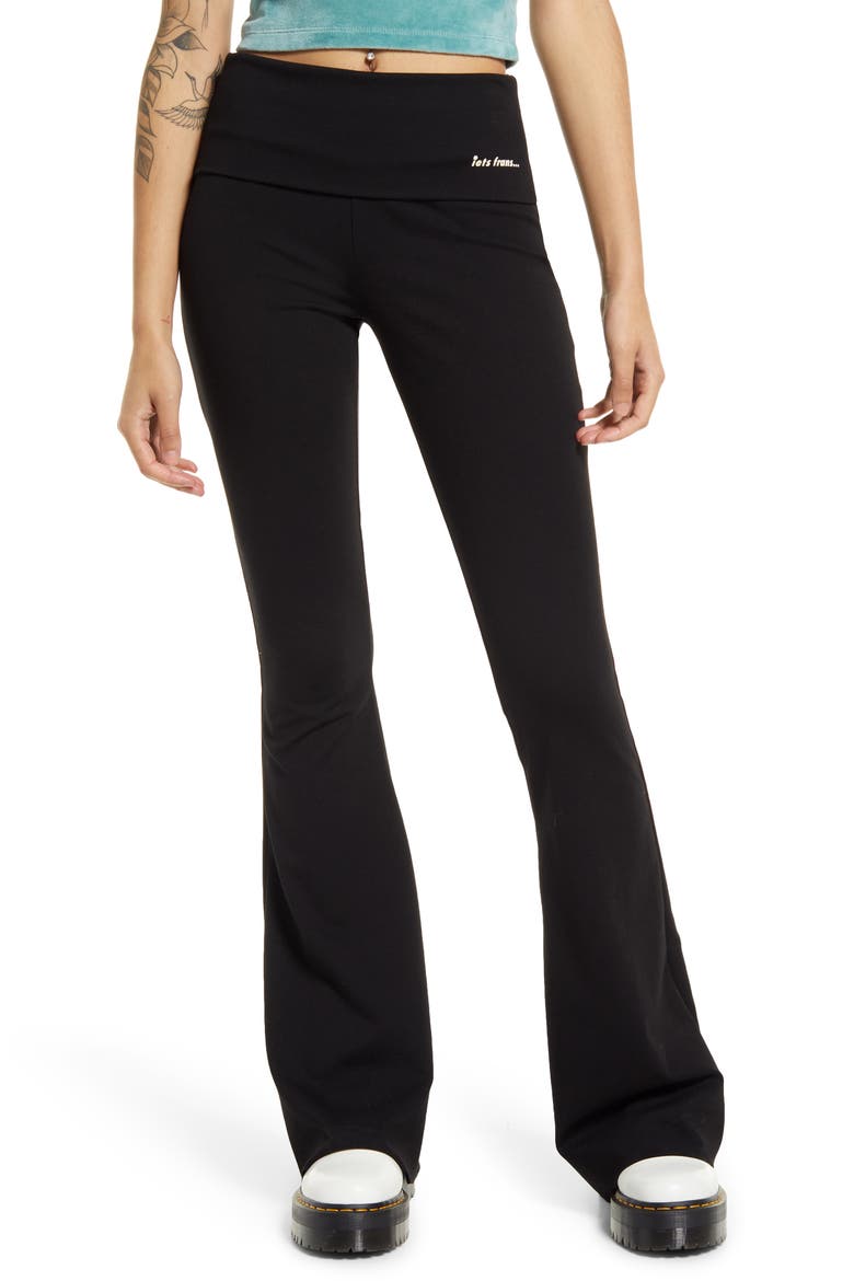 Stretch Yoga Flare Pants, Main, color, BLACK