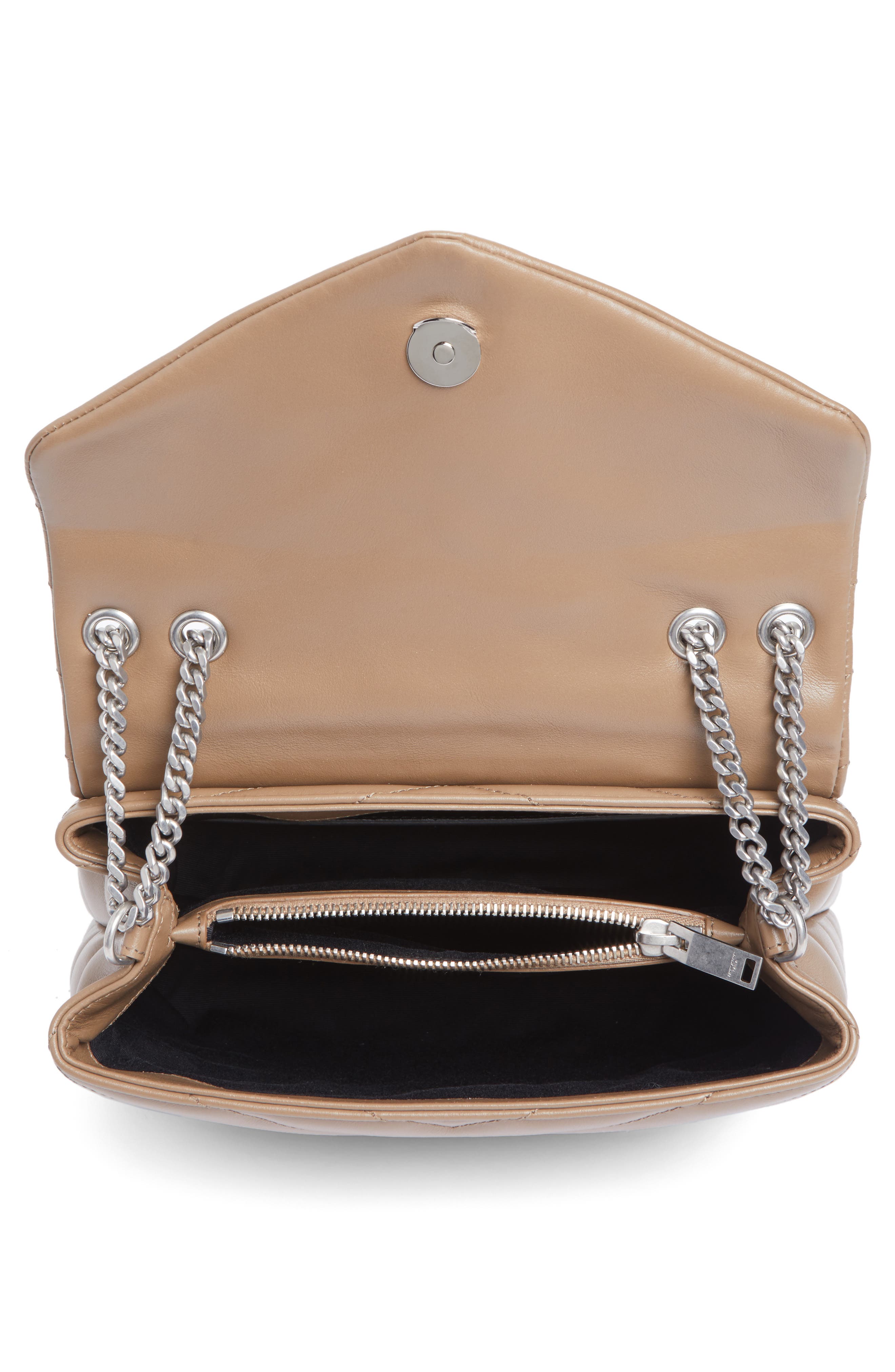 Small Loulou Matelassé Leather Shoulder Bag, Alternate, color, TAUPE MILITAIRE