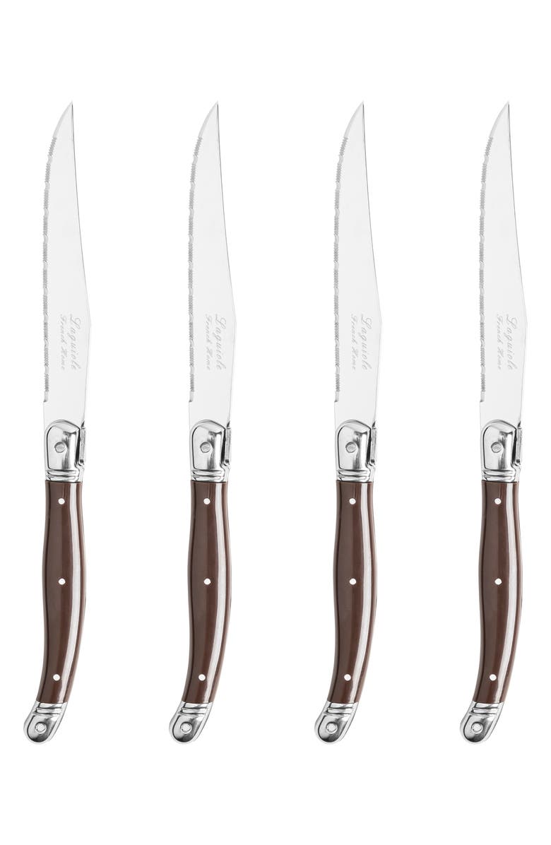 FRENCH HOME Laguiole Steak Knife - Set of 4, Main, color, Chocolate Brown
