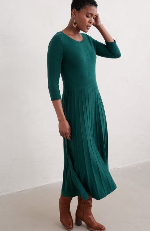 Seasalt Cornwall Folk Song Rib Midi Sweater Dress In Green