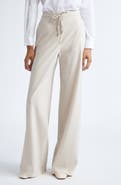 Max Mara Studio Denaro Wool Stretch Twill Wide Leg Pants