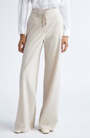 Max Mara Studio Denaro Wool Stretch Twill Wide Leg Pants