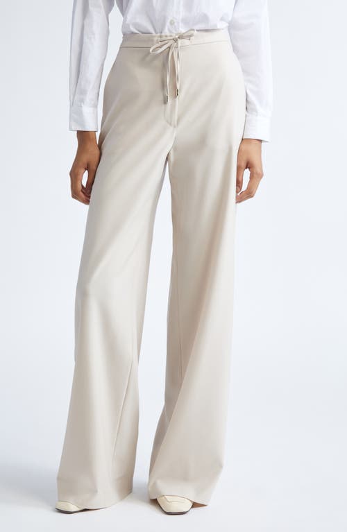 Max Mara Studio Denaro Wool Stretch Twill Wide Leg Pants in Beige  product