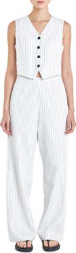 Grey Lab Vest Wide Leg Jumpsuit