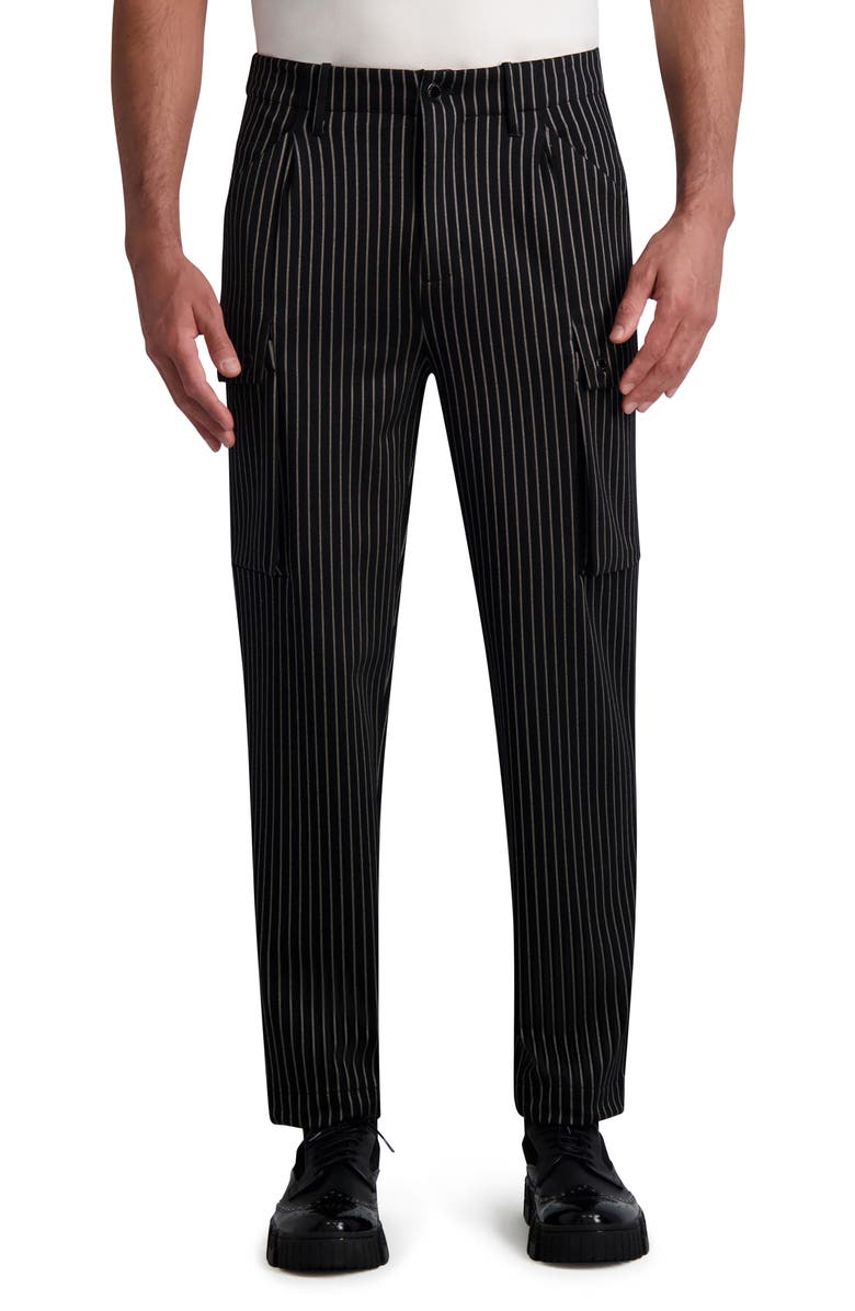 KARL LAGERFELD PARIS Stripe Cargo Pants, Main, color, 