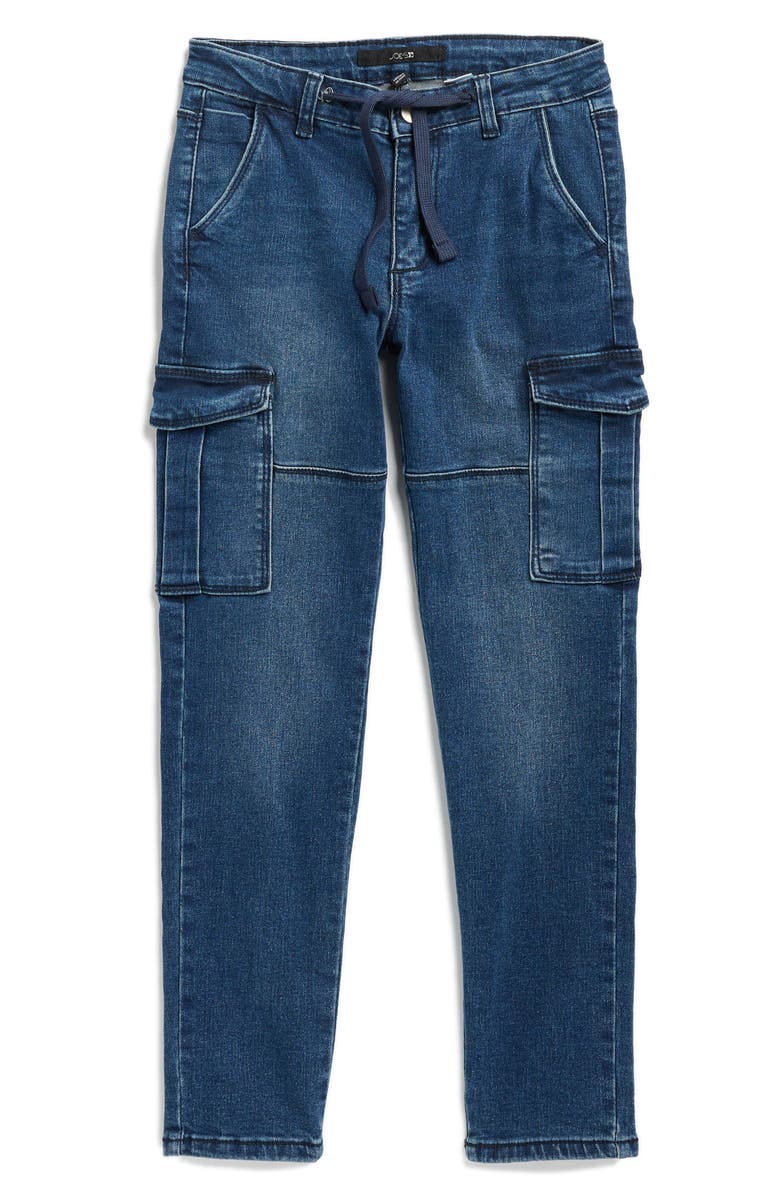 Joe's Jeans Kids' Brixton Drawstring Slim Straight Leg Cargo Jeans, Main, color, Dark Wash