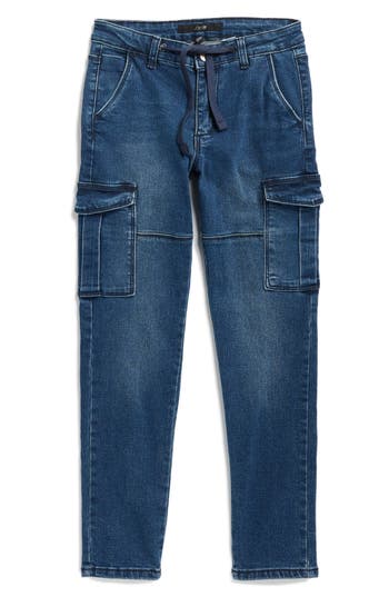 Joe's Jeans Kids' Brixton Drawstring Slim Straight Leg Cargo Jeans In Blue