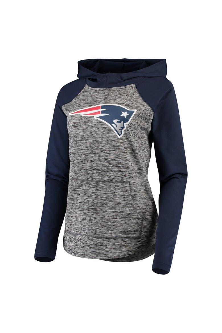 Women's G-III 4Her by Carl Banks Heathered Gray/Navy New England Patriots Championship Ring Pullover Hoodie, Main, color, Heather Gray