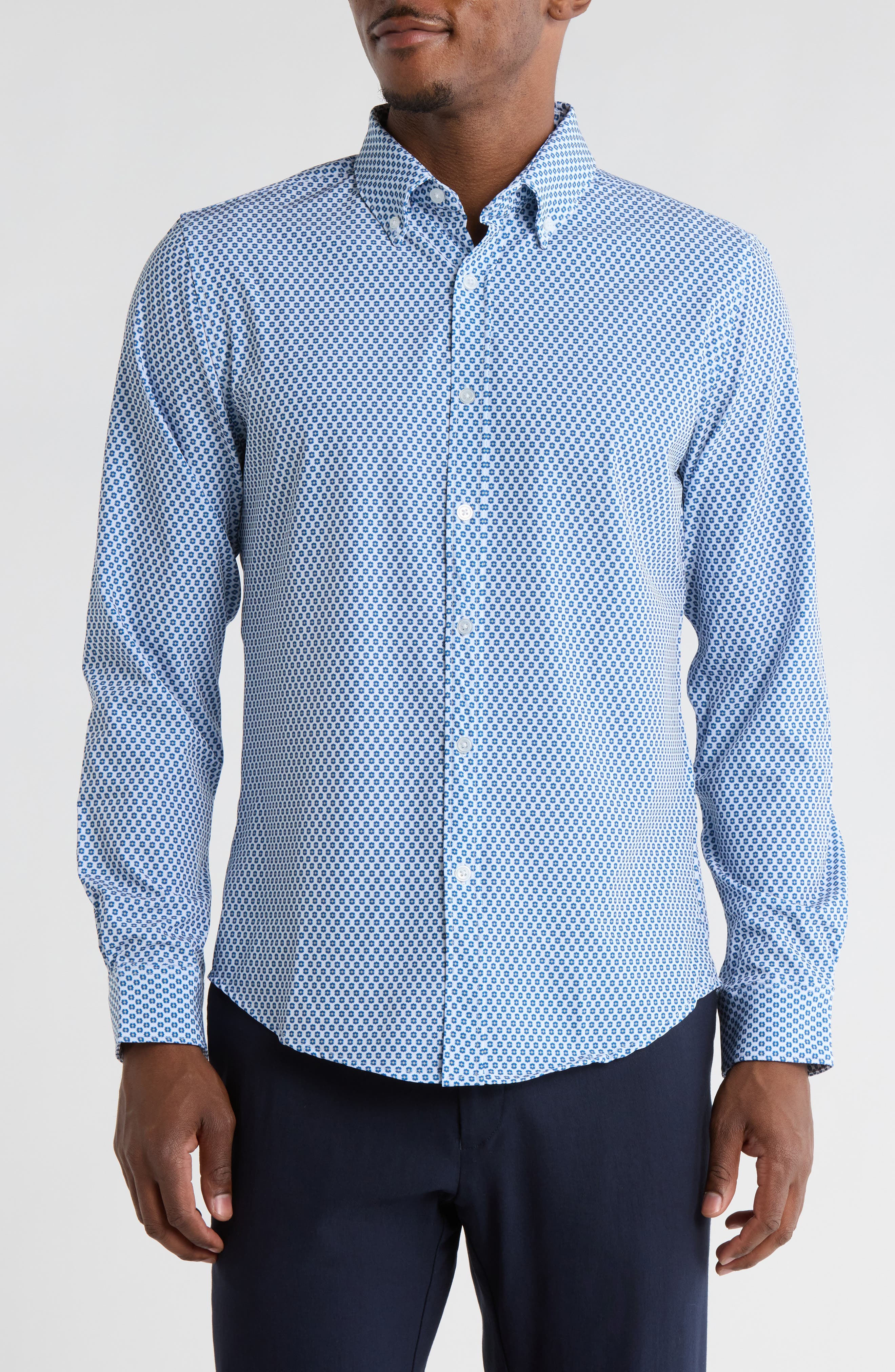 DENIM AND FLOWER Floral Stretch Button-Down Shirt