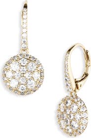 Nadri Crushed Pavé Round Drop Earrings