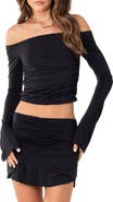 EDIKTED Corey Off-the-Shoulder Long Sleeve Top