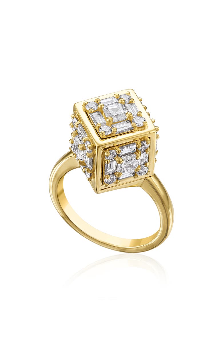 Mindi Mond Dimensional Diamond Ring, Main, color, Yellow Gold/ Diamond