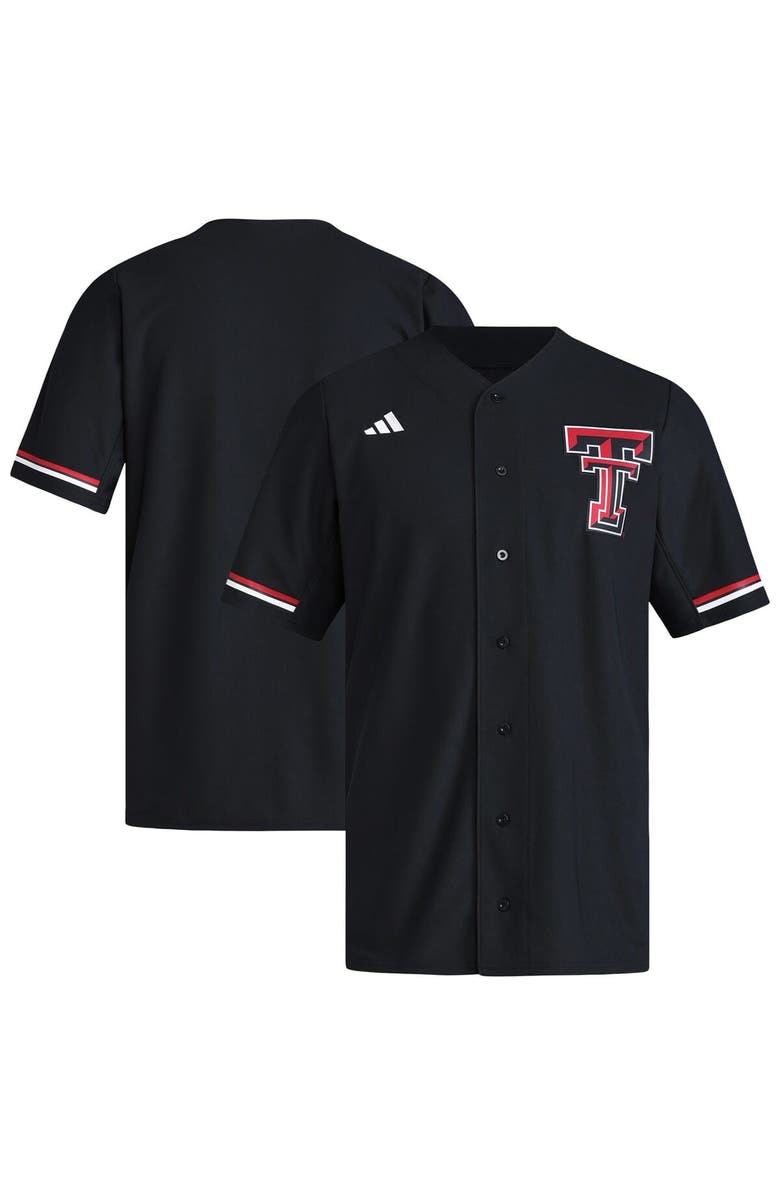 adidas Men's adidas Black Texas Tech Red Raiders Replica Baseball Jersey, Main, color, Black