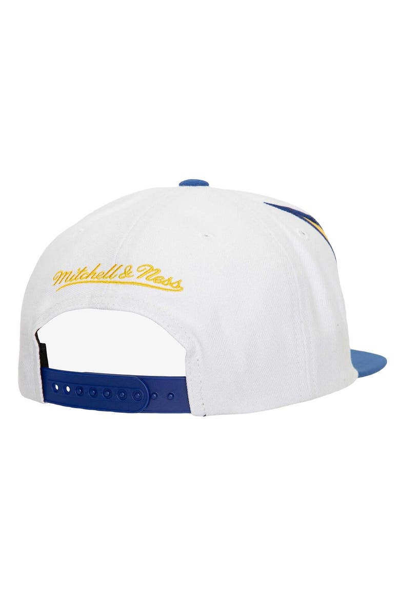 Mitchell & Ness Men's Mitchell & Ness White/Royal Golden State Warriors Waverunner Snapback Hat, Alternate, color, White