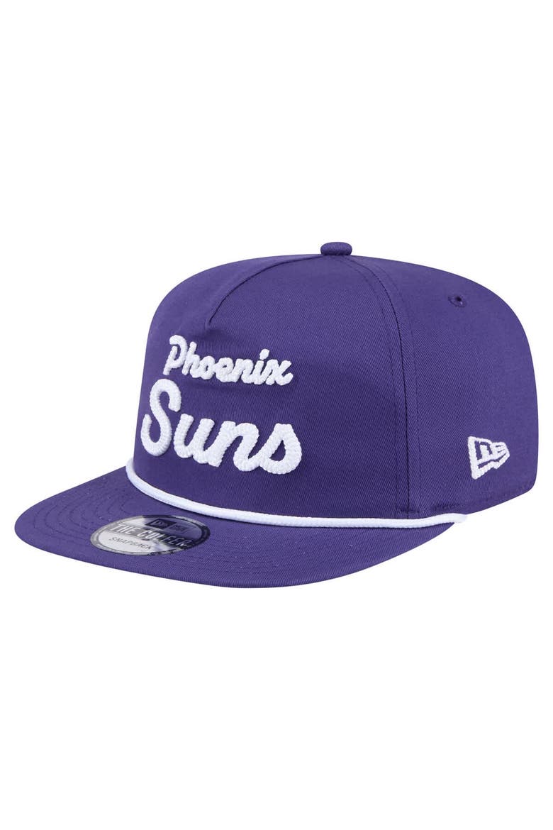 Men's New Era Purple Phoenix Suns Team Text Golfer Snapback Hat, Alternate, color, Purple