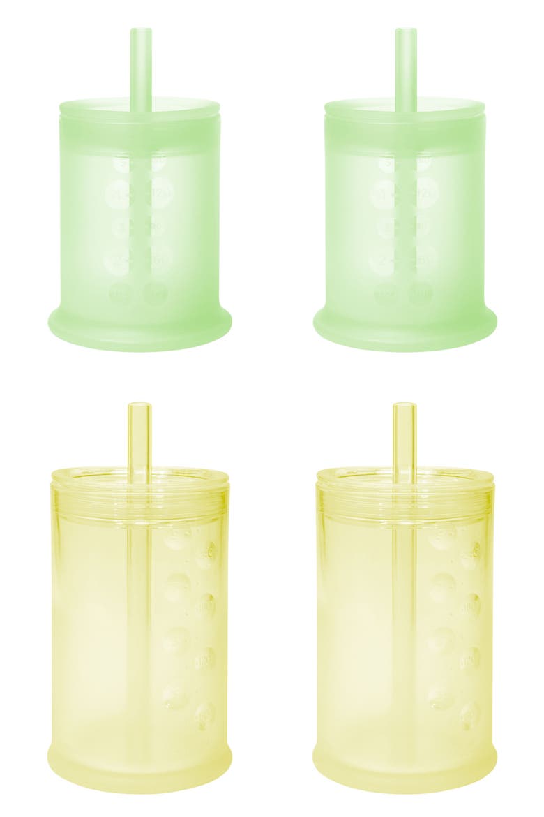 4-Pack Easy Sipping Straw Cups, Main, color, KIWI/ LEMON