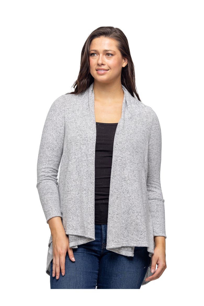 Open Front Long Sleeve High Low Cozy Cardigan, Main, color, Grey