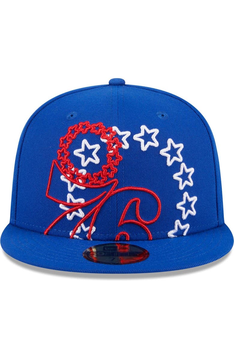New Era Men's New Era  Royal Philadelphia 76ers Game Day Hollow Logo Mashup 59FIFTY Fitted Hat, Alternate, color, Royal