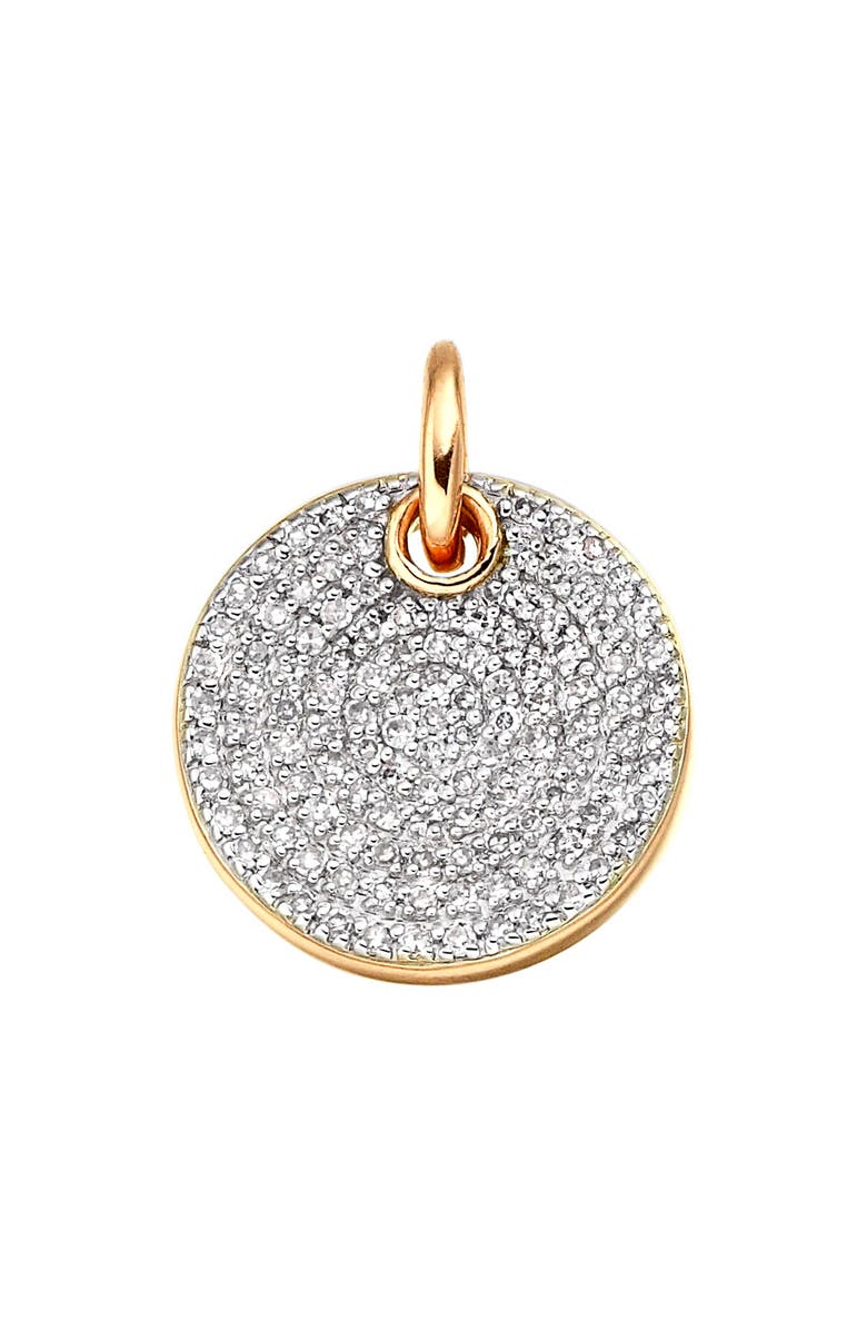 Monica Vinader Ava Diamond Disc Pendant Charm, Alternate, color, Gold