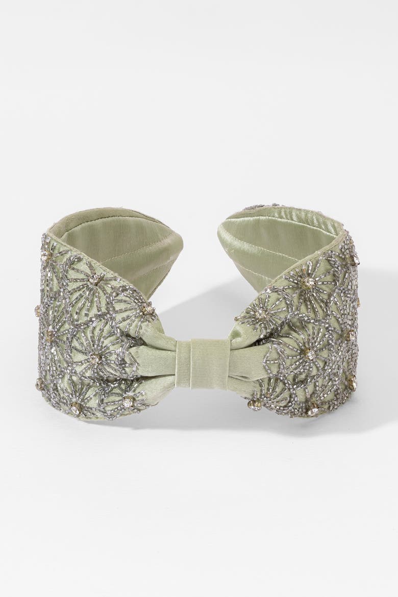Sage Sparkle Embellished Headband, Alternate, color, Green