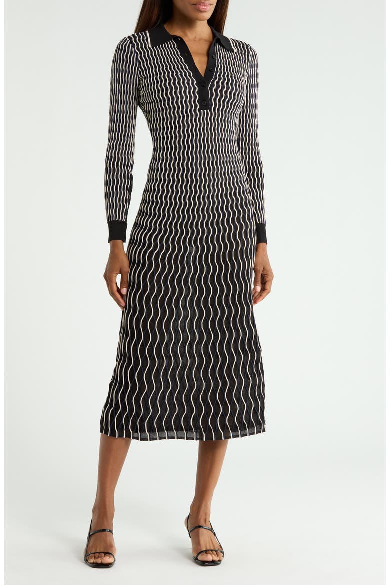 Kassidy Polo Midi Dress, Main, color, BLACK MULTI