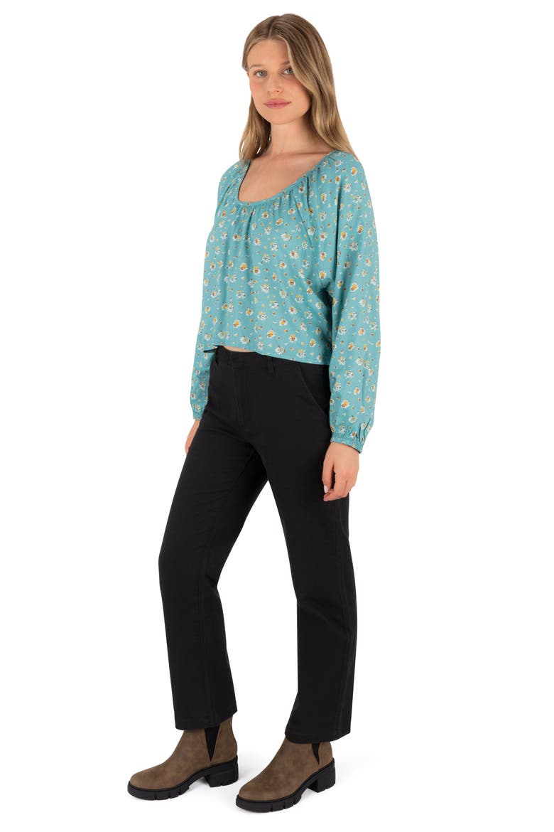 Dreamland Floral Long Sleeve Rayon Top, Alternate, color, REEF WATERS
