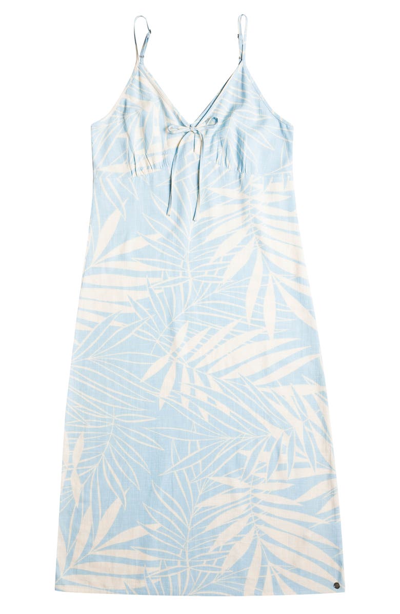 Roxy Lady Palm Print Cotton Blend Midi Dress, Alternate, color,