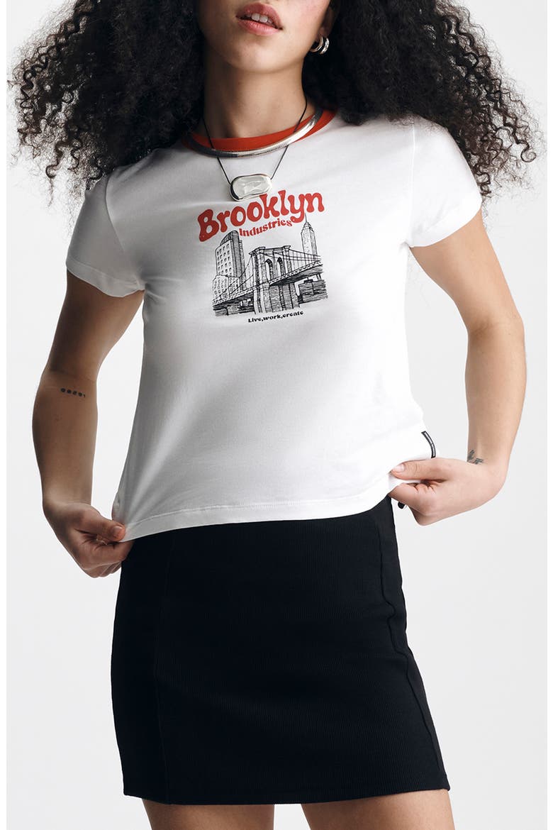 Ringer Graphic T-Shirt, Main, color, WHITE